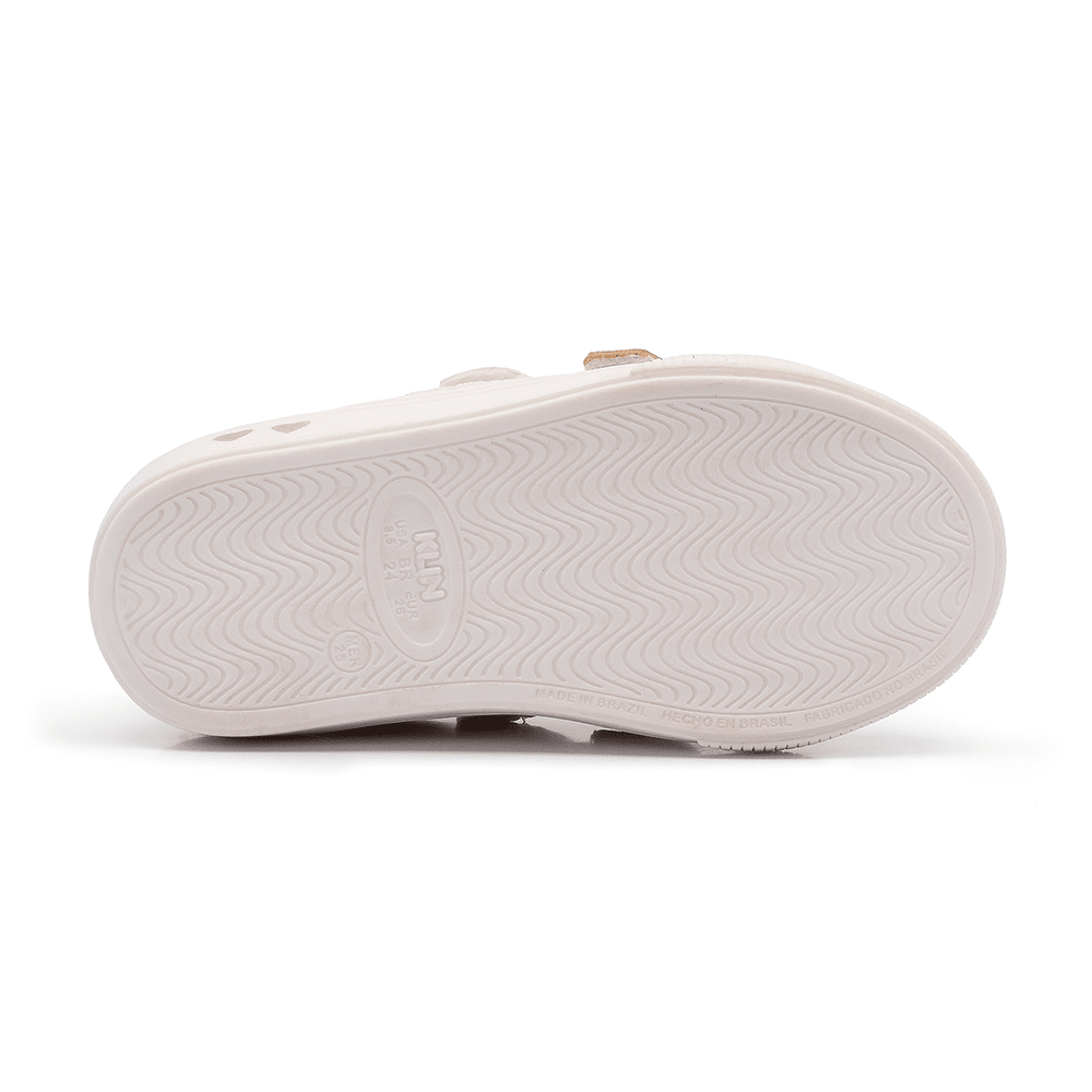 Zapatilla Blanca/Dorada Velcro Mini Moon 2254