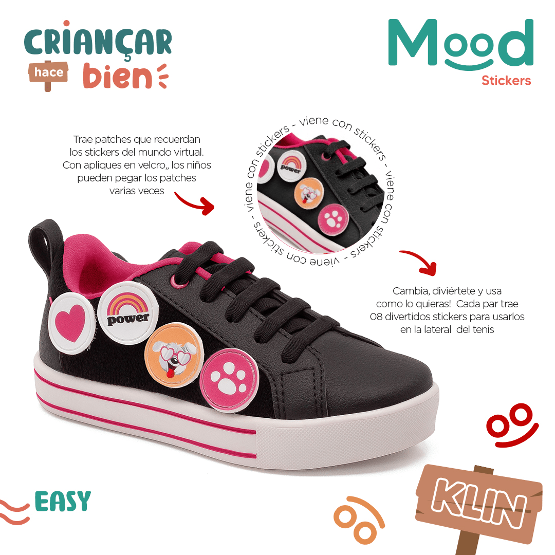 Zapatilla Mood Sticker Rosada Mini Easy 2697