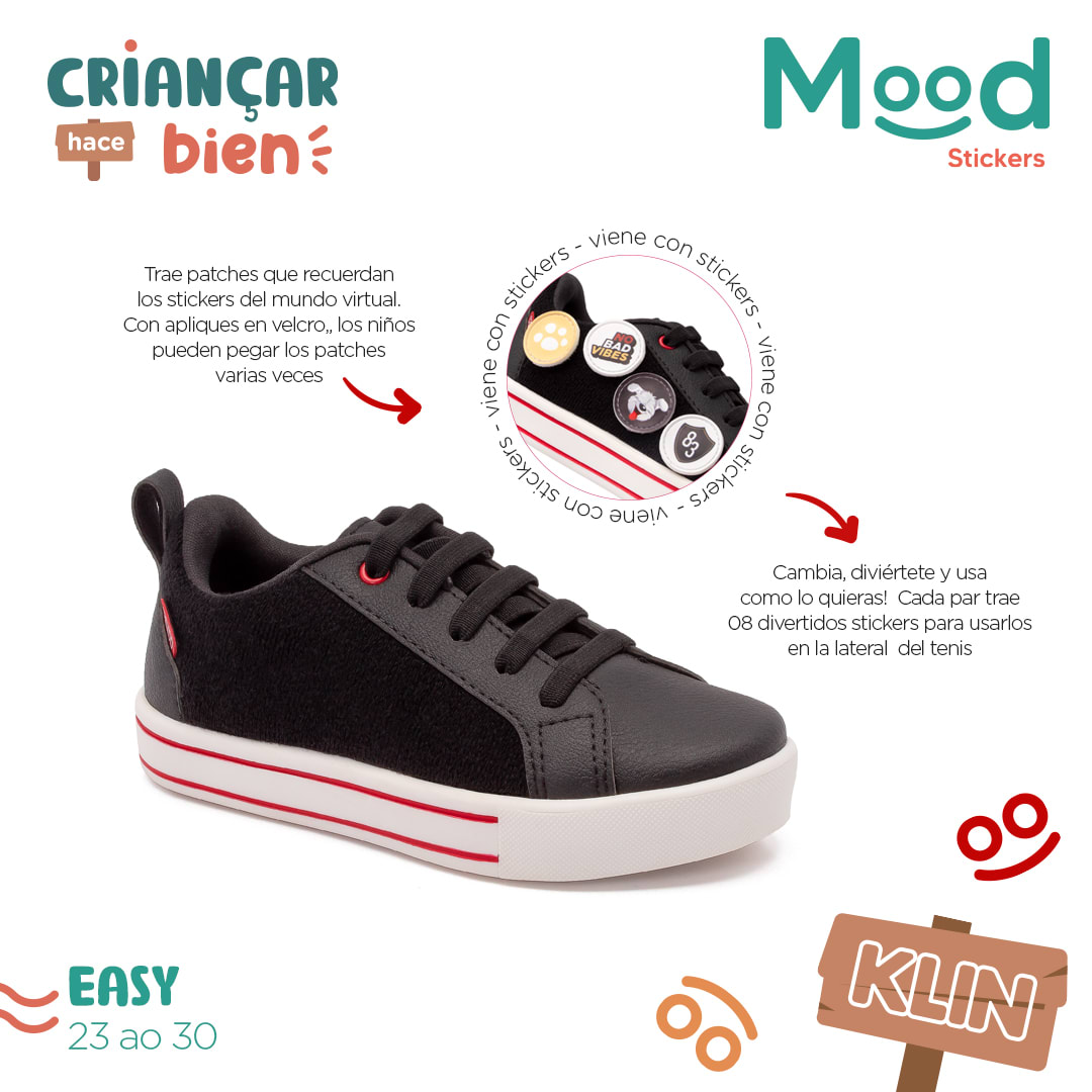 Zapatilla Mood Sticker Roja Kids Easy 2692