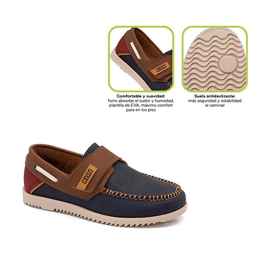 Mocasín Marino/Whisky Kids Sider 2966