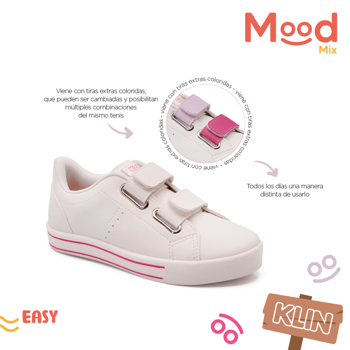 Zapatilla Mood Mix Rosada Mini Easy 2946