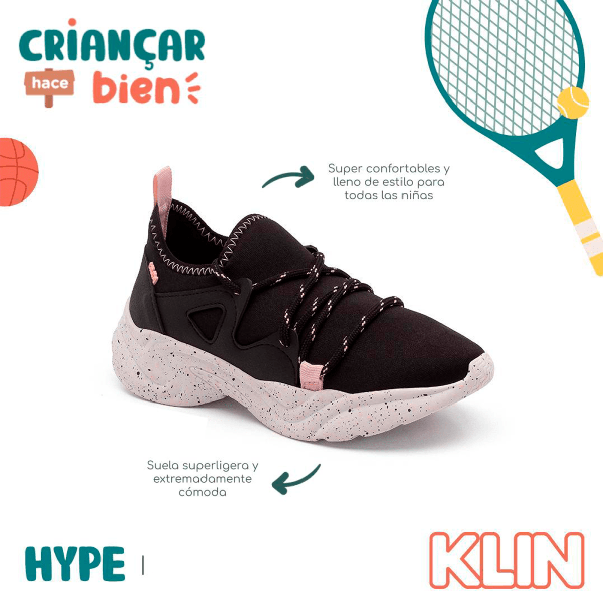 Zapatilla Negra Hype 2376