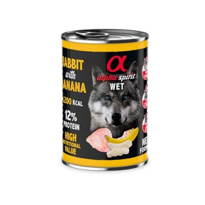 Alpha Lata Conejo con Plátano 400 gr