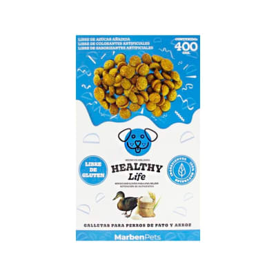 Galletas Healthy Life Hipoalergénico Sabor Pato y Arroz 400 Grs.