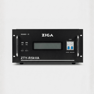 ESTABILIZADOR DE VOLTAJE MONOFÁSICO ZIGA RACK ZTY- R 5KVA/ 4000 WATTS