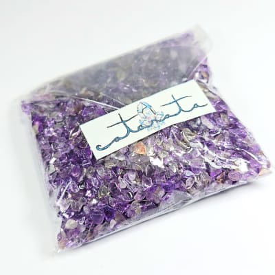 100 Gramos Molidos De Cuarzo Amatista Ultravioleta de 2 mm