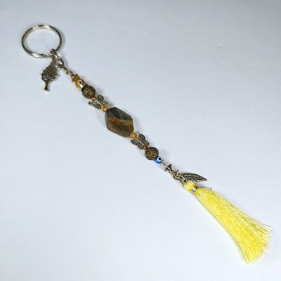 Llavero Placa Lisa De Labradorita Gris1