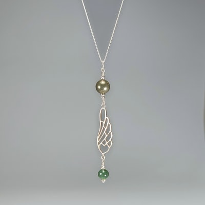 Colita De Jade Verde Oscuro Y Pirita1