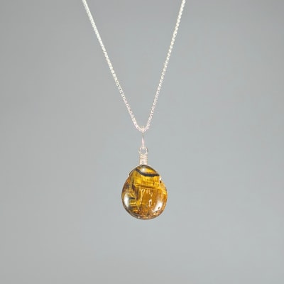 Colgante Mini De Ojo De Tigre en Gota de 8 mm1