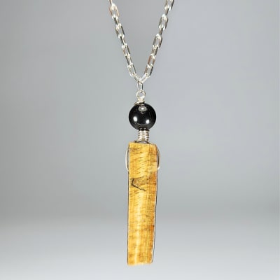 Colgante De Ojo De Tigre Y Turmalina Negra en Paleta