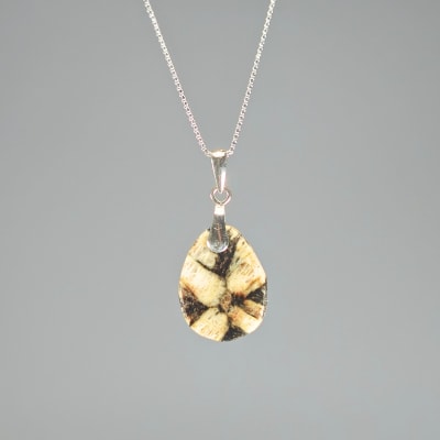 Colgante De Quiastolita en Cabuchón Oval de 17 mm