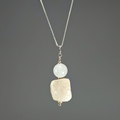 Colgante De Turmalina Verde, Turmalina Blanca Y Cuarzo Blanco en Piezas Semipulidas1