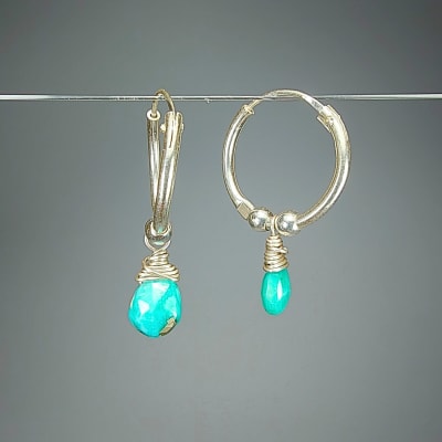 Argollas Con Dijes De Turquesa