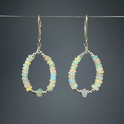 Aros Aureolas De Ópalo Noble Amarillo