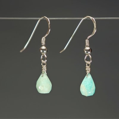 Aros De Amazonita Calipso en Briolettes de 8 mm