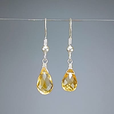 Aros De Cuarzo Amatista Horneado en Briolettes de 8 mm