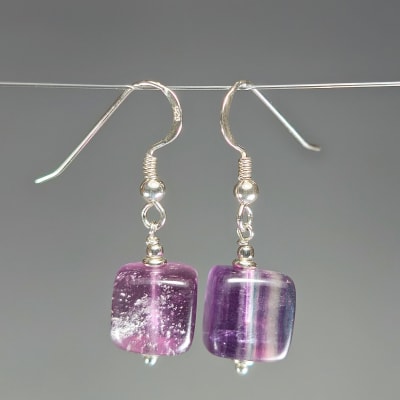 Aros De Fluorita Violeta en Cubo de 10 mm1
