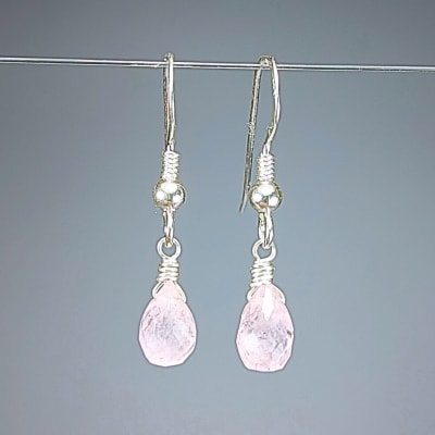 Aros De Morganita en Briolettes de 8 mm1