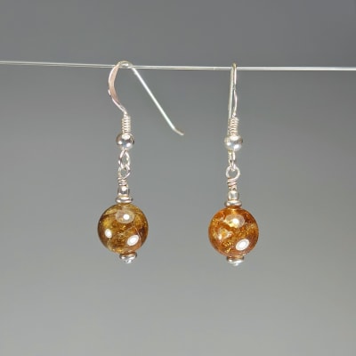 Aros De Turmalina Amarilla en Perlas de 8 mm1