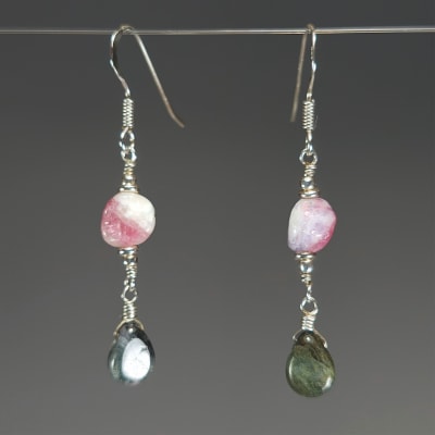 Aros De Turmalina Multicolor