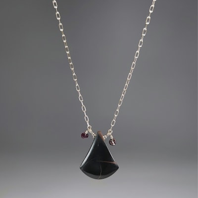 Cadeneta De Septaria Y Granate Almandino de 52 cm