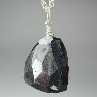 Colgante De Obsidiana Nevada en Pieza Facetada1