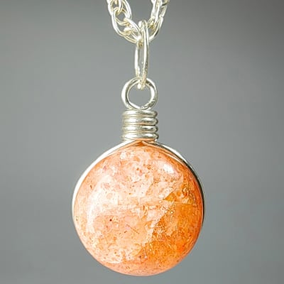 Colgante De Piedra Sol en Cabuchón Redondo de 11 mm1