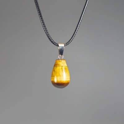 Colgante Gota De Ojo De Tigre Y Fantasía Plateada de 20 mm1