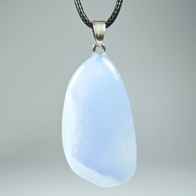 Colgante Lámina De Ágata De Encaje Azul Y Fantasía Plateada de 30 mm1