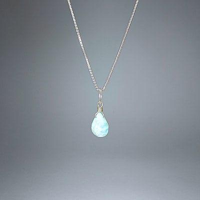 Colgante Mini De Larimar en Briolette de 8 mm