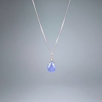 Colgante Mini De Tanzanita en Gota Facetada de 7 mm1