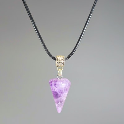 Colgante Péndulo De Cuarzo Amatista Violeta Y Fantasía Plateada de 20 mm1