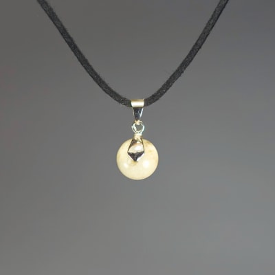 Colgante Perla De Amazonita Bosque Y Fantasía Plateada de 12 mm