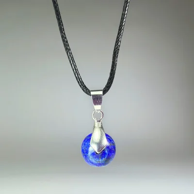 Colgante Perla De Lapislázuli Y Fantasía Plateada de 10 mm1