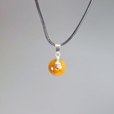 Colgante Perla De Ojo De Tigre Y Fantasía Plateada de 12 mm