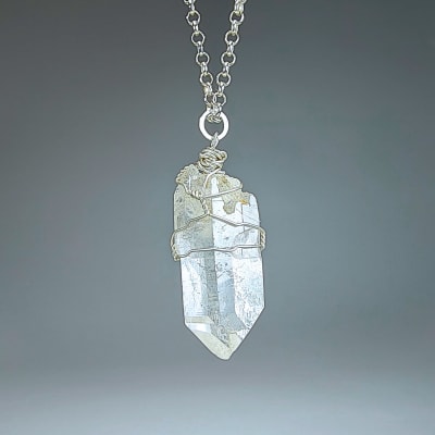 Colgante Rejilla De Cuarzo Cristal en Canalizador de 35 mm