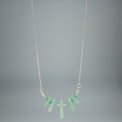 Collar Cuerpo De Aventurina Verde Y Apatita Celeste de 46 cm