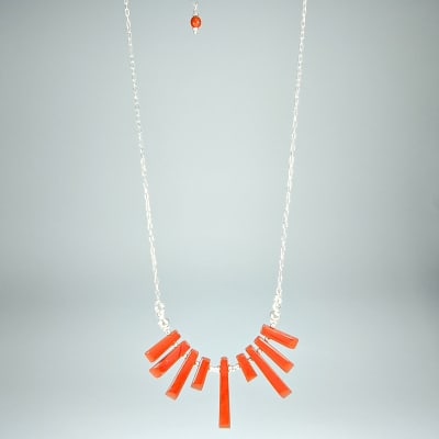 Collar Cuerpo De Jaspe Rojo de 46 cm