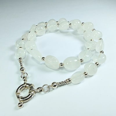 Collar De Cuarzo Blanco de 40 cm