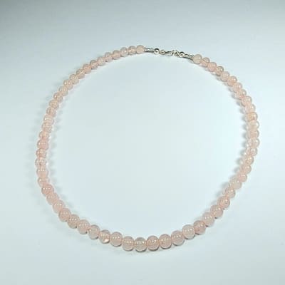 Collar De Cuarzo Rosa Claro de 42 cm