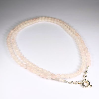 Collar De Cuarzo Rosa Claro de 80 cm