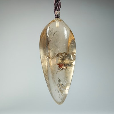 Colmillo De Cuarzo Ahumado Y Fantasía Plateada1