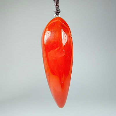 Colmillo De Ágata Cornalina Y Fantasía Plateada1