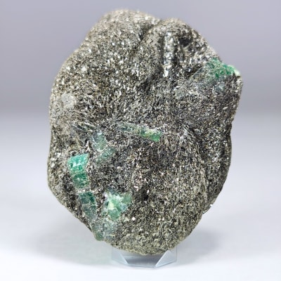 Cristal Geométrico De Esmeralda Y Biotita de 6 cm1