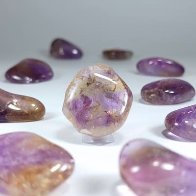 Gema De Cuarzo Ametrino, Cuarzo Citrino Y Cuarzo Amatista Violeta de 4 cm