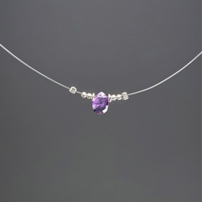 Hilo Invisible De Cuarzo Amatista Lila1