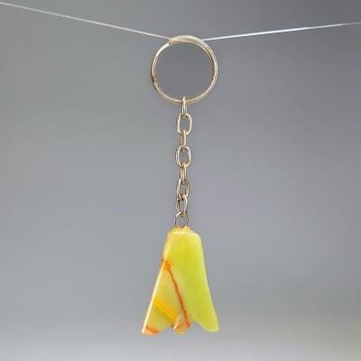 Llavero Flor De Ónix Amarillo