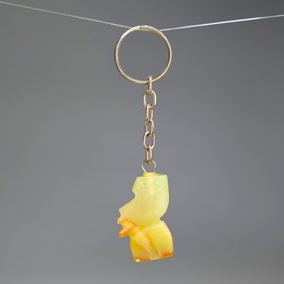 Llavero Moái De Ónix Amarillo1