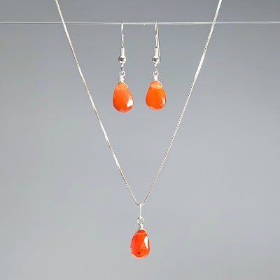 Mini Conjunto De Cornalina Roja de 12 mm1