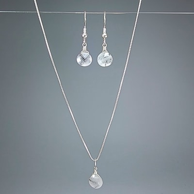 Mini Conjunto De Cuarzo Turmalinado de 8 mm